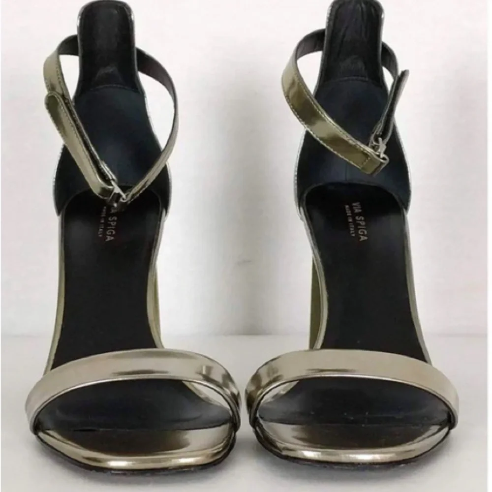 Via Spiga - Silver Ankle Strap Sandals Sz 8